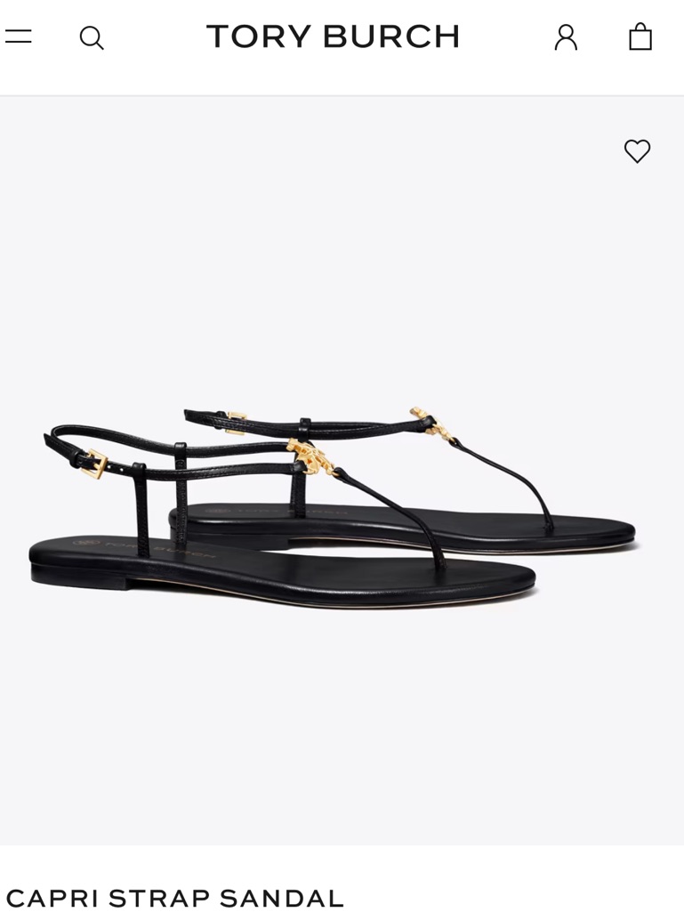 Tory Burch Capri Strap Sandal $228 Size 9.5 Gently Used Color: Perfect Black